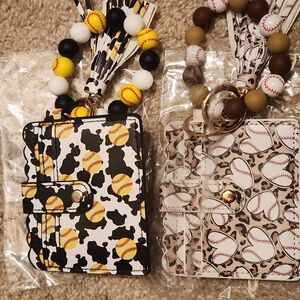 2 brand new wristlet wallets - baseball ⚾️ & softball 🥎